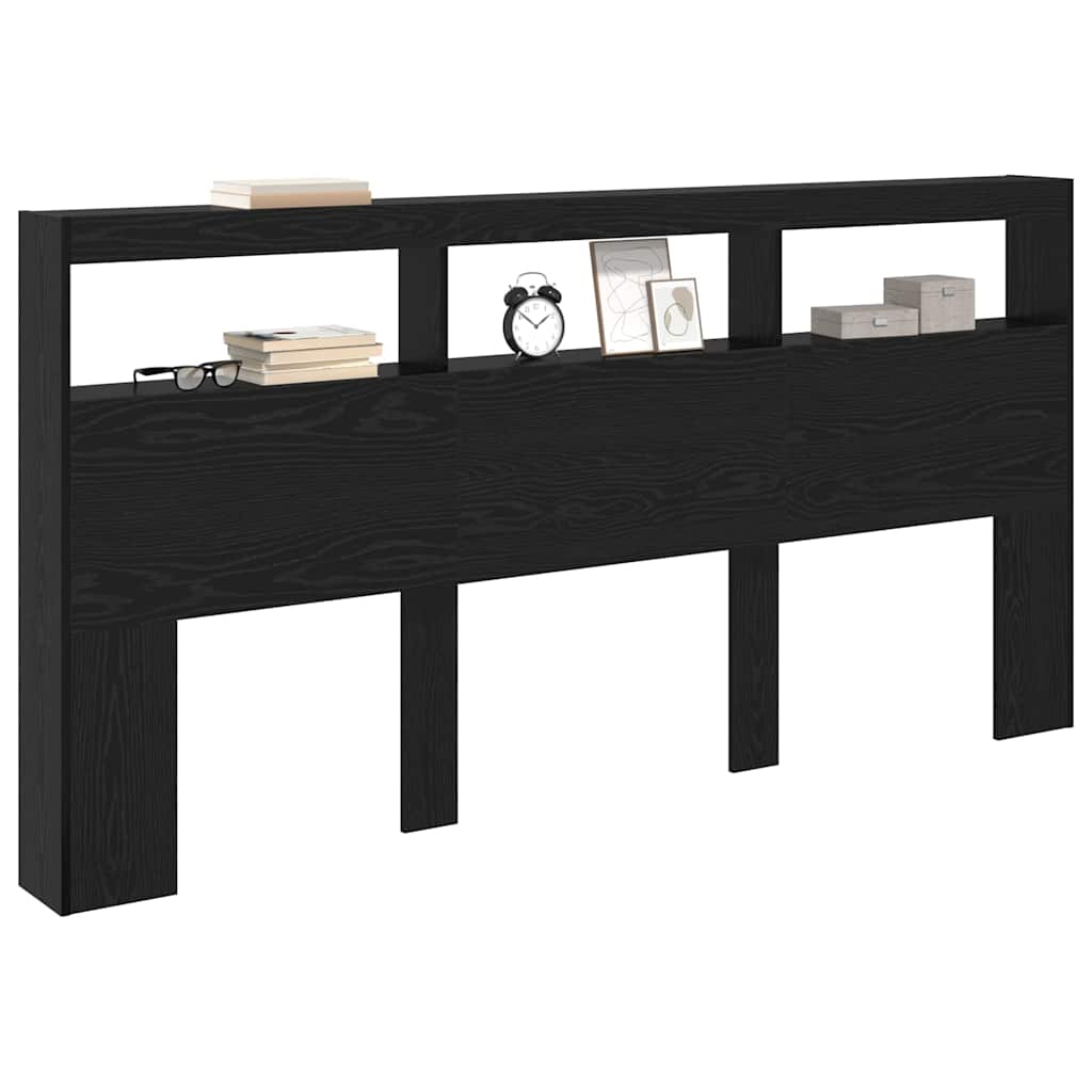 Kopfteil Schwarz Eichen-Optik 200 x 17 x 102 cm Holzwerkstoff