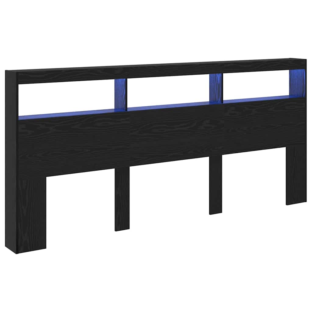 Kopfteil Schwarz Eichen-Optik 220 x 17 x 102 cm Holzwerkstoff