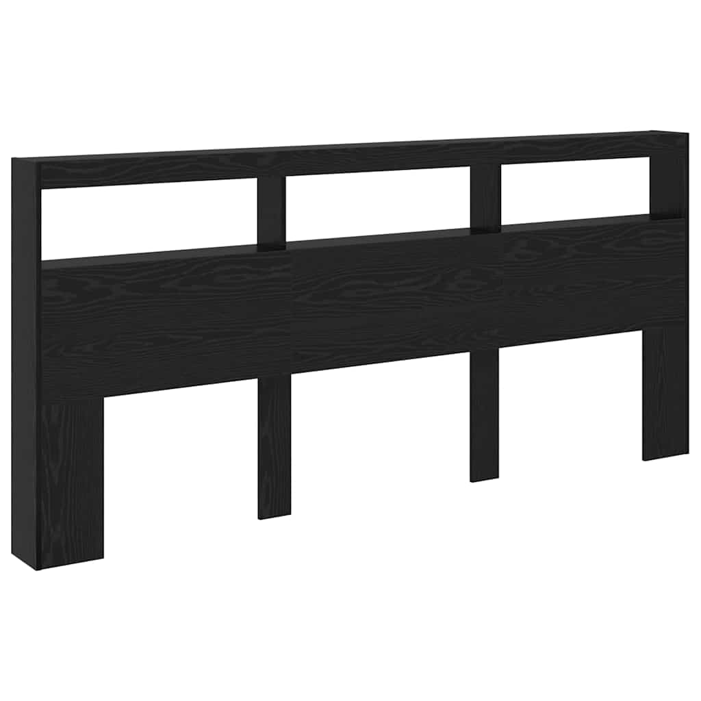 Kopfteil Schwarz Eichen-Optik 220 x 17 x 102 cm Holzwerkstoff