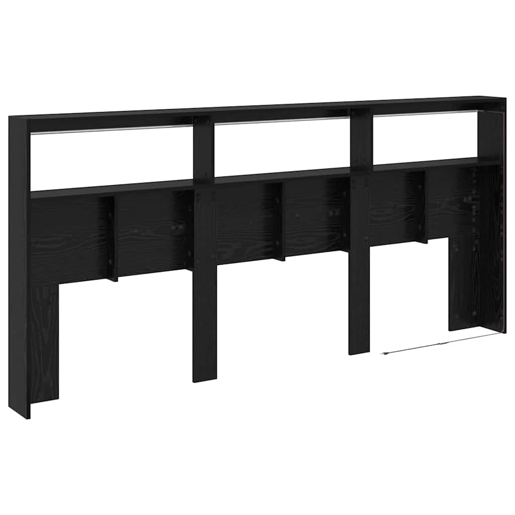 Kopfteil Schwarz Eichen-Optik 220 x 17 x 102 cm Holzwerkstoff
