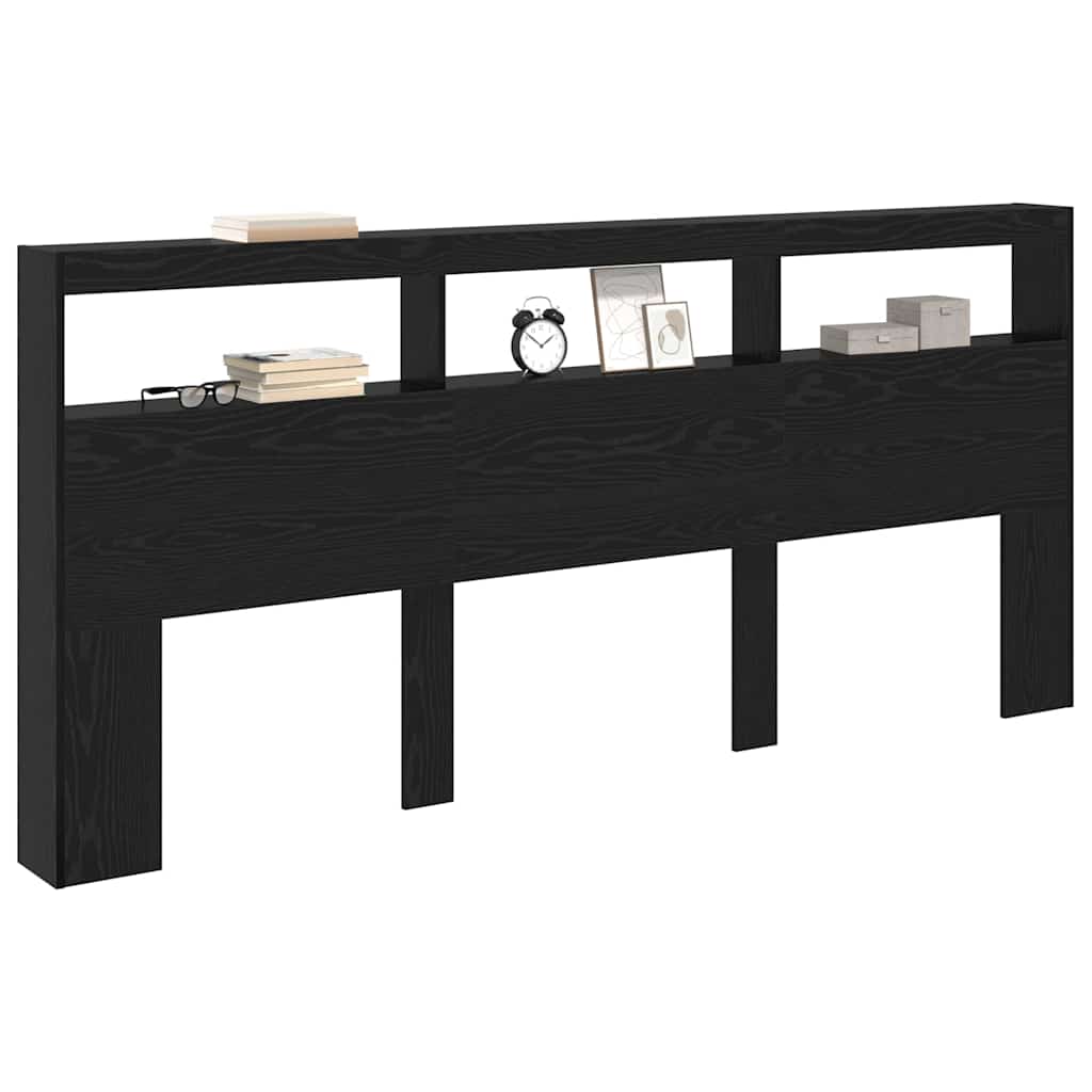 Kopfteil Schwarz Eichen-Optik 220 x 17 x 102 cm Holzwerkstoff