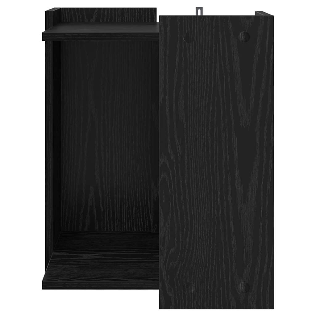 Katzenstreu Box Umzäunung Schwarz Eichen-Optik 42 x 42 x 51 cm