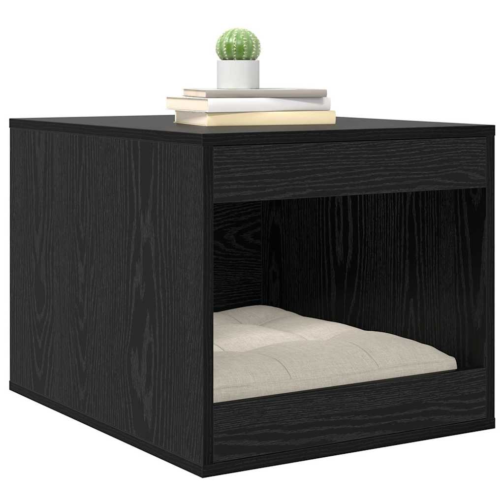 Katzenstreu Box Umzäunung Schwarz Eichen-Optik 47 x 59 x 42 cm