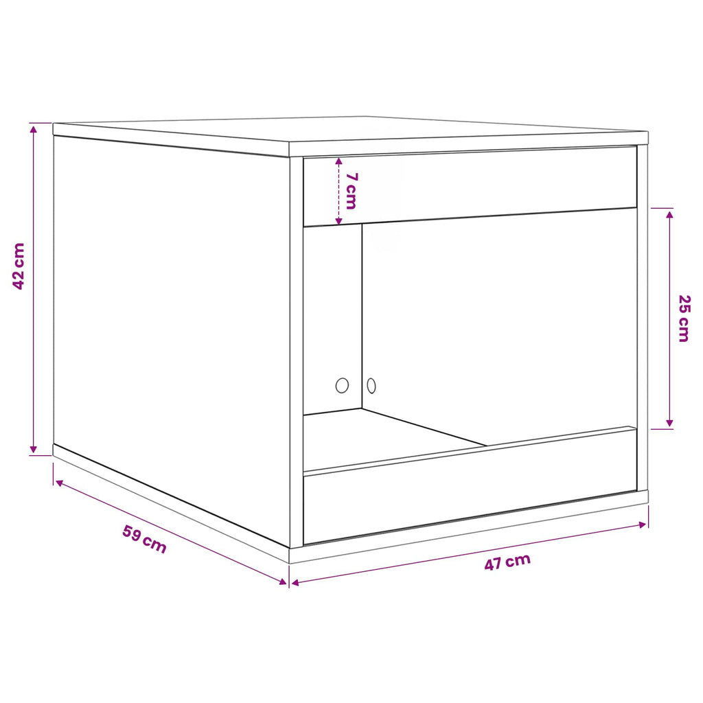 Katzenstreu Box Umzäunung Schwarz Eichen-Optik 47 x 59 x 42 cm