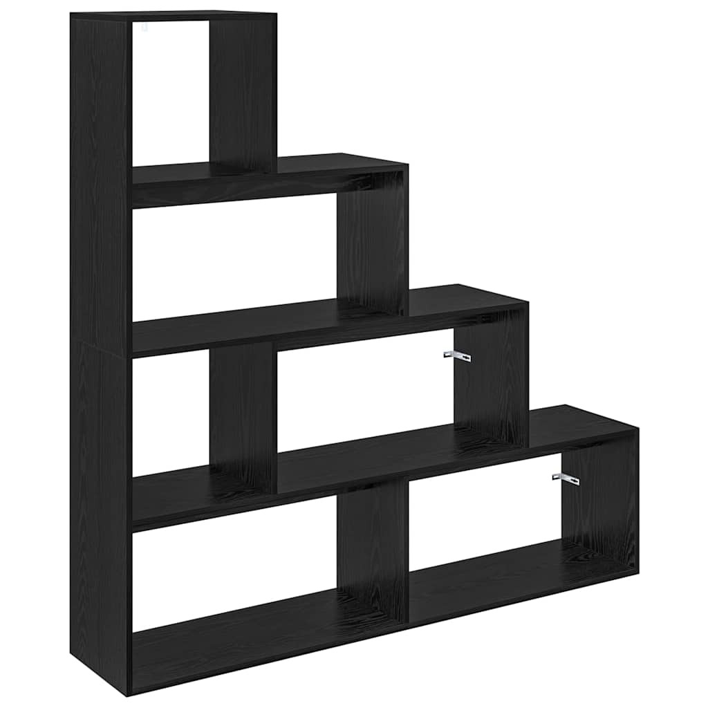 Raumteiler Bücherregal Schwarz Eichen-Optik