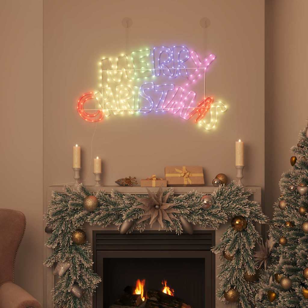 Weihnachtsschild mit 240 LEDs Mehrfarbig 99,5 x 54 cm PVC