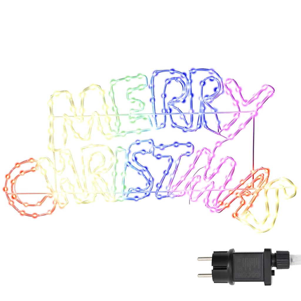 Weihnachtsschild mit 240 LEDs Mehrfarbig 99,5 x 54 cm PVC