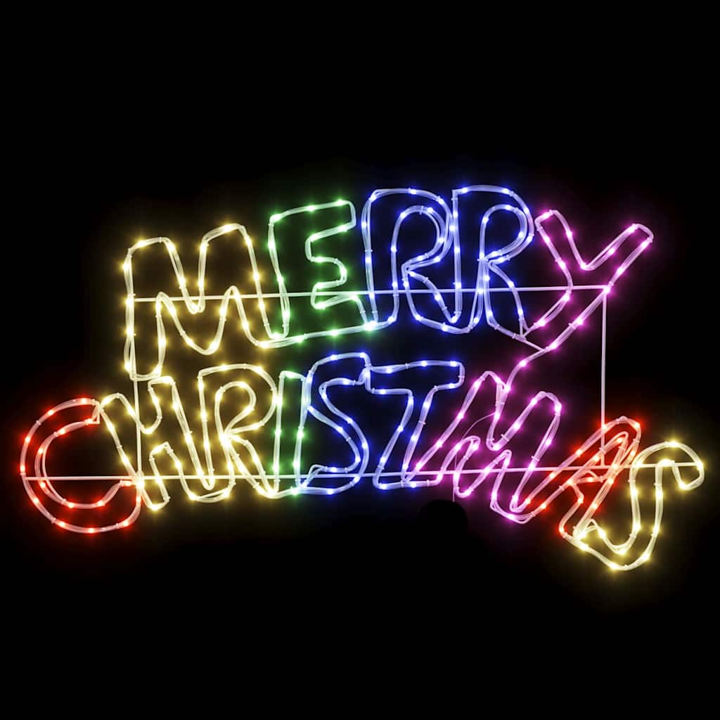 Weihnachtsschild mit 240 LEDs Mehrfarbig 99,5 x 54 cm PVC