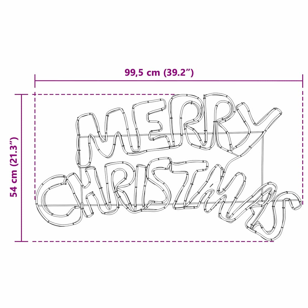 Weihnachtsschild mit 240 LEDs Mehrfarbig 99,5 x 54 cm PVC