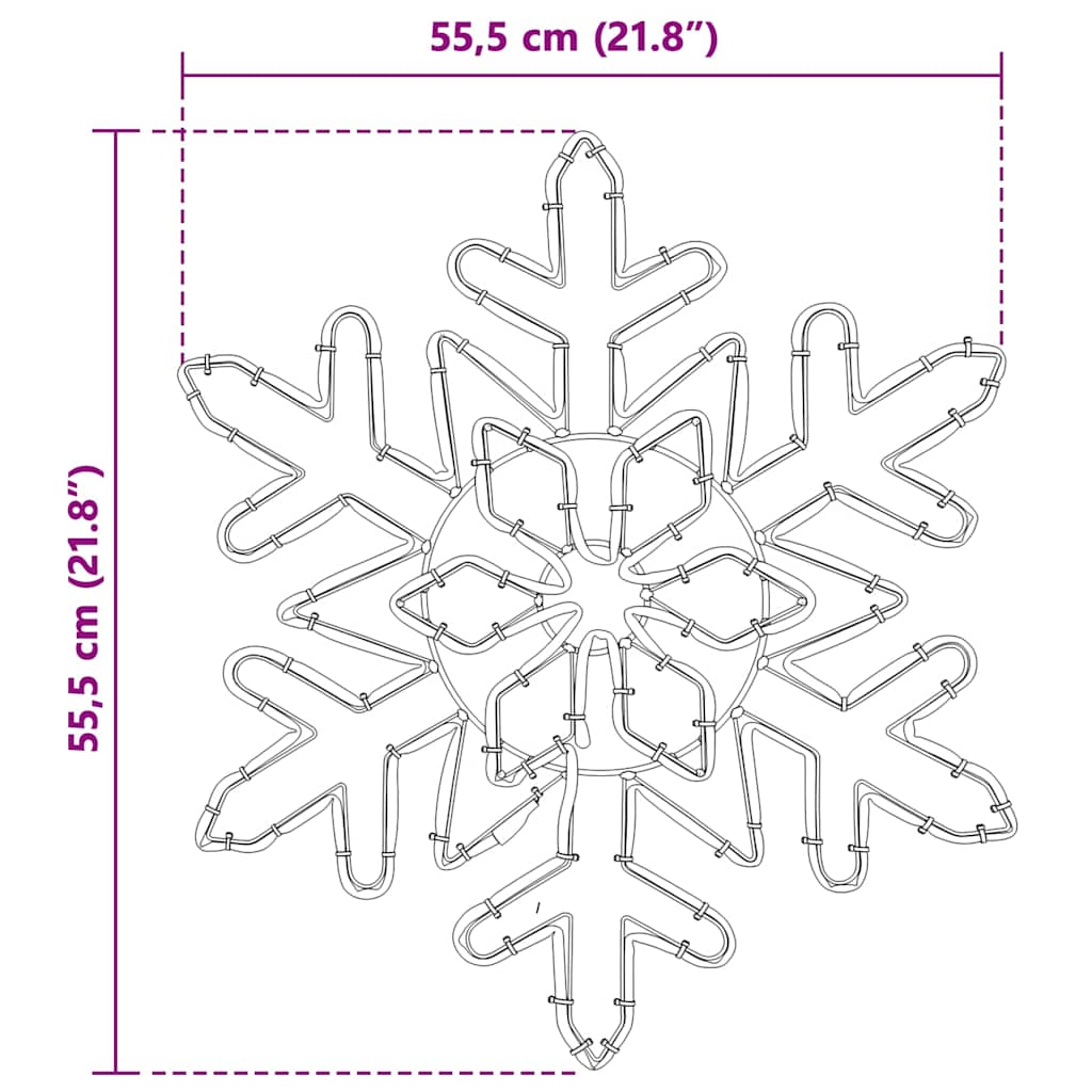 Weihnachts Schneeflocke Blau 55,5 x 55,5 x 0,75 cm PVC