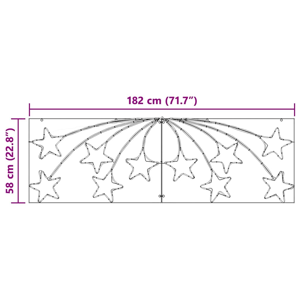 Weihnachtsstern mit 432 LEDs Mehrfarbig 182 x 58 cm PVC