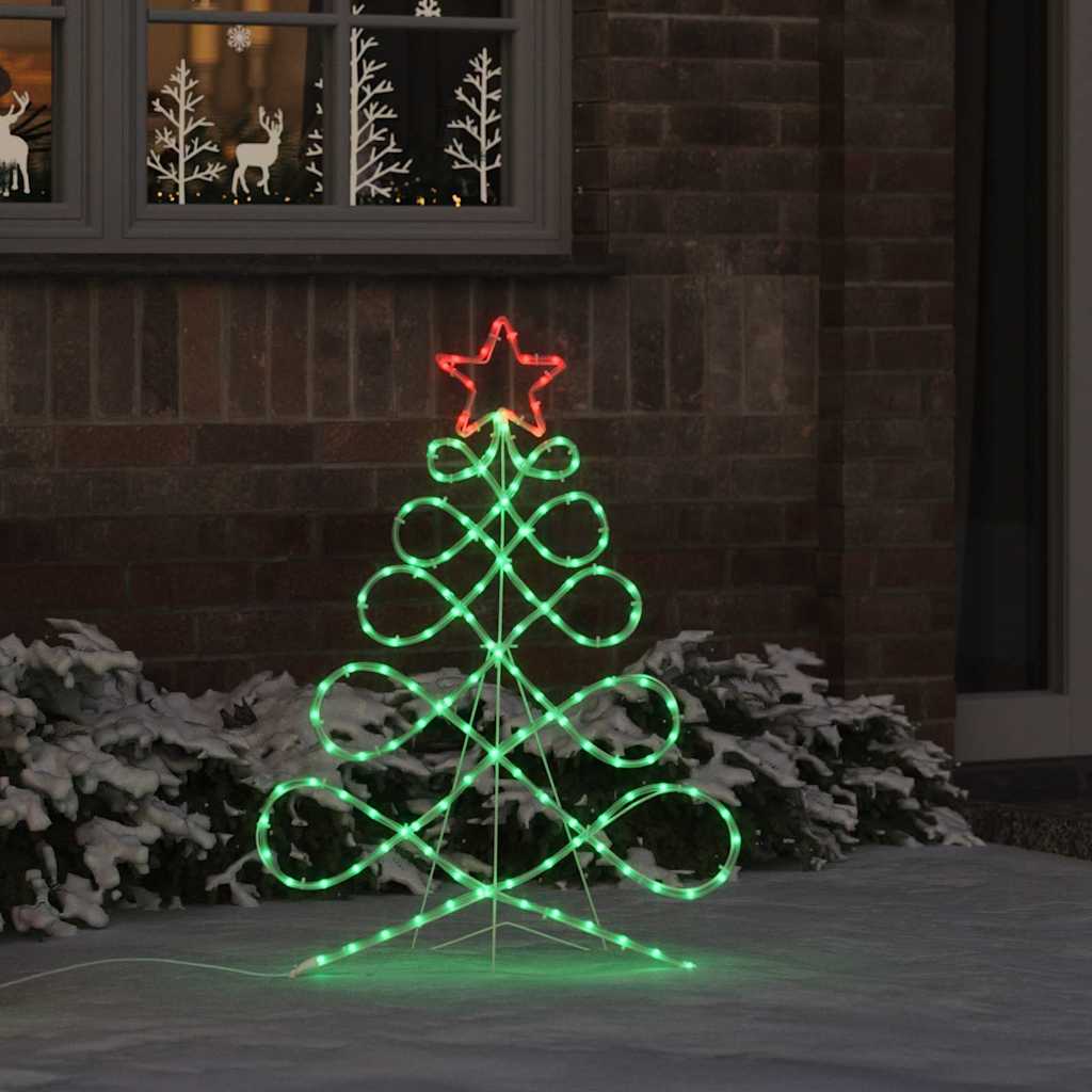 Lichterbaum in Weihnachtsbaumform Mehrfarbig 78 x 58 cm PVC
