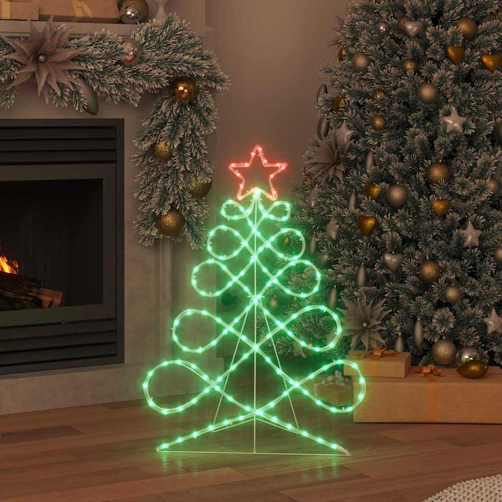 Lichterbaum in Weihnachtsbaumform Mehrfarbig 78 x 58 cm PVC