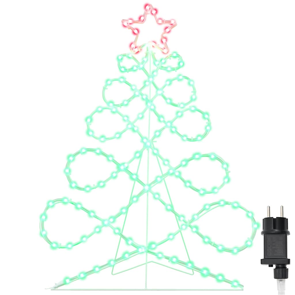 Lichterbaum in Weihnachtsbaumform Mehrfarbig 78 x 58 cm PVC