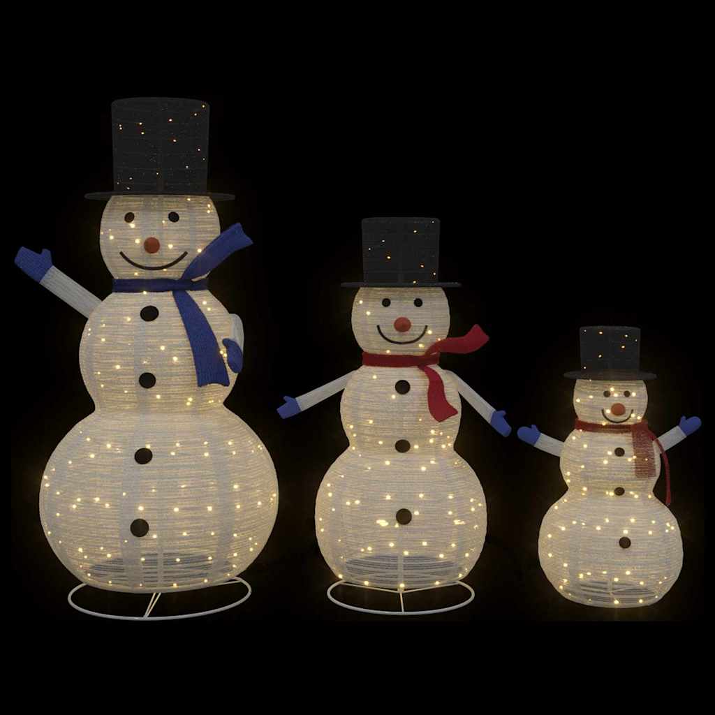 Weihnachts-Schneemann Familie 3 pcs Warmes Weiß Stoff