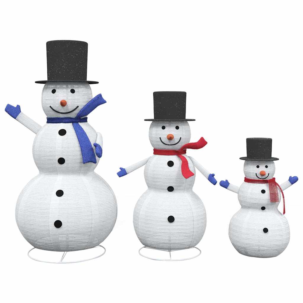 Weihnachts-Schneemann Familie 3 pcs Warmes Weiß Stoff