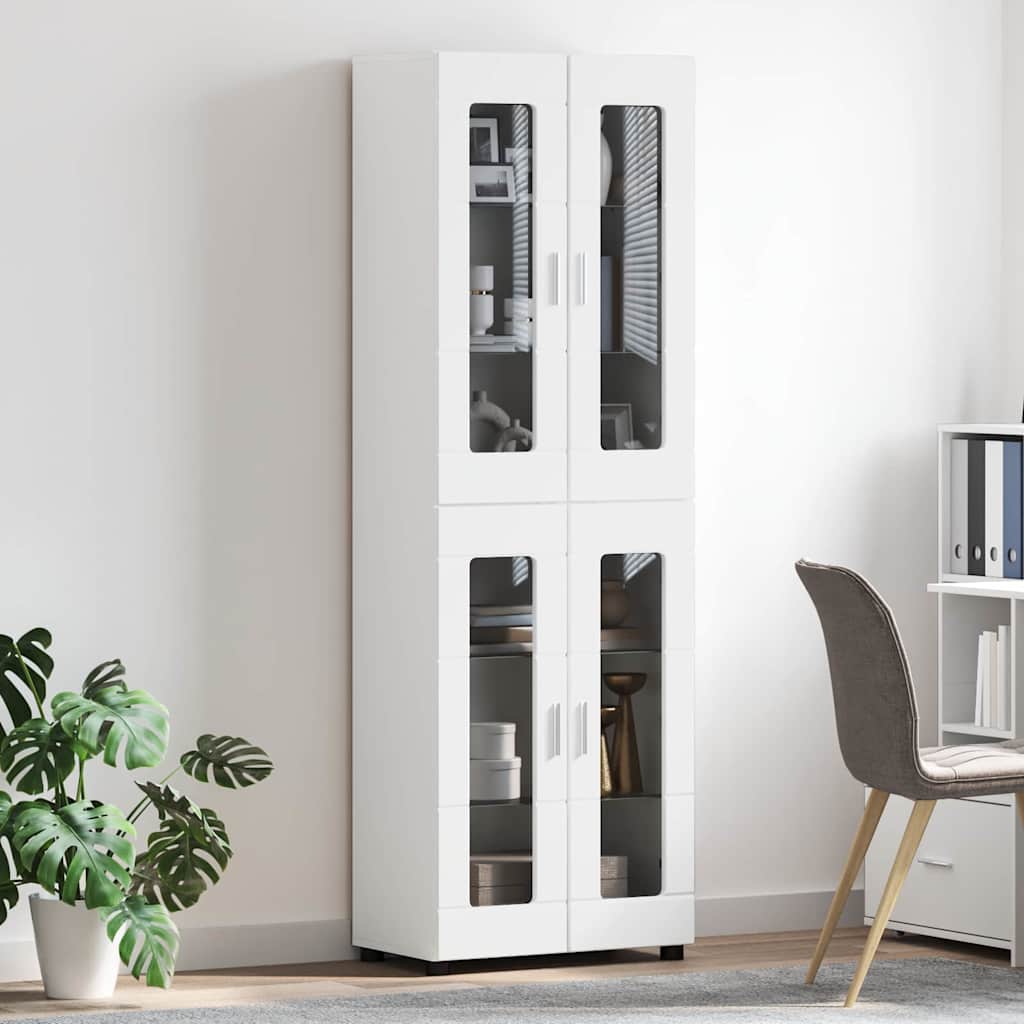 Highboard mit Regal FLORIN Weiß 60 x 35 x 182 cm Holzwerkstoff