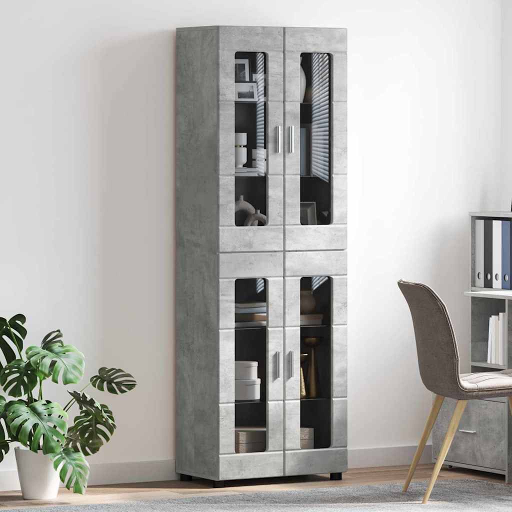 Highboard FLORIN Beton Grau 60 x 35 x 182 cm Holzwerkstoff