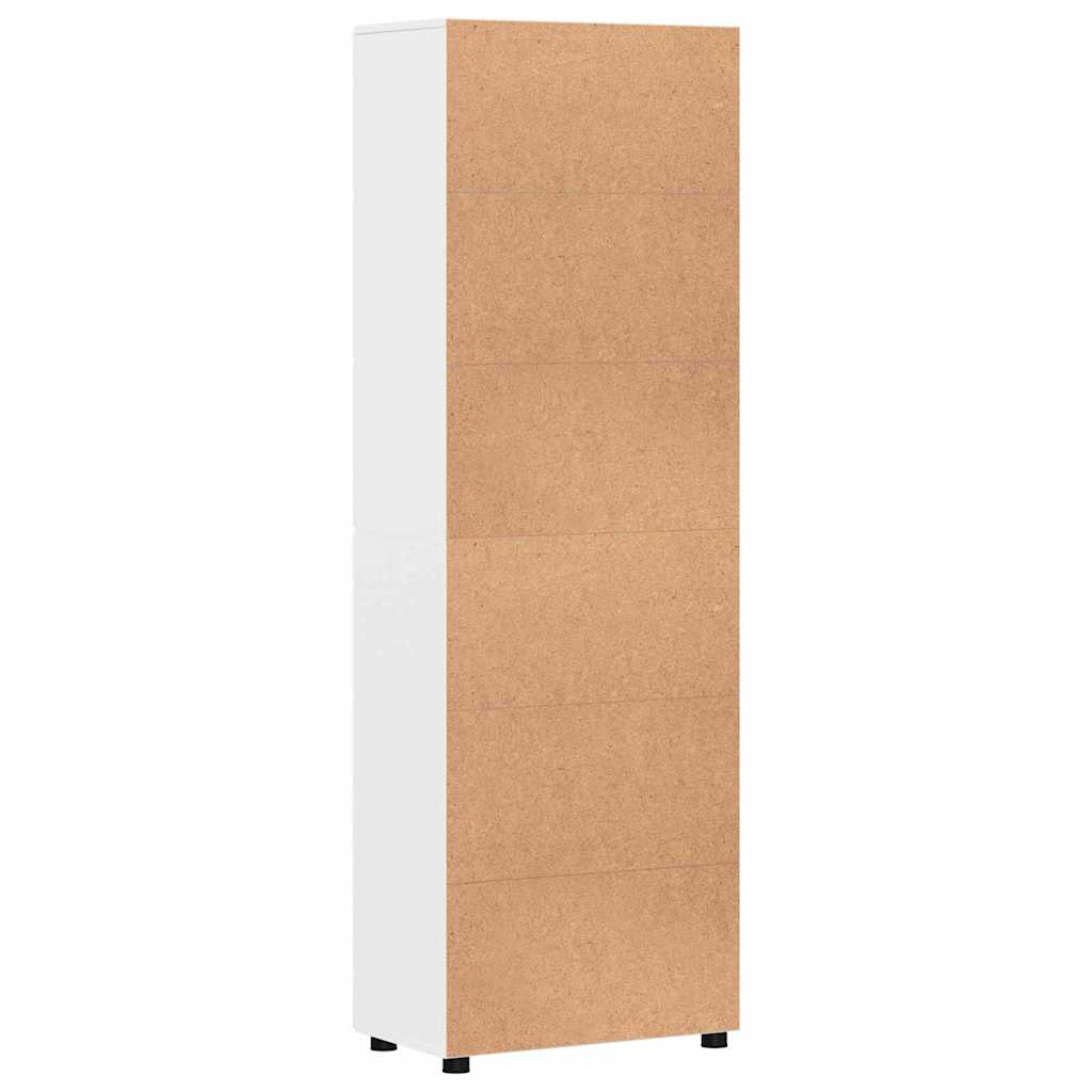 Highboard FLORIN Hochglanz Weiß 60 x 35 x 182 cm Holzwerkstoff