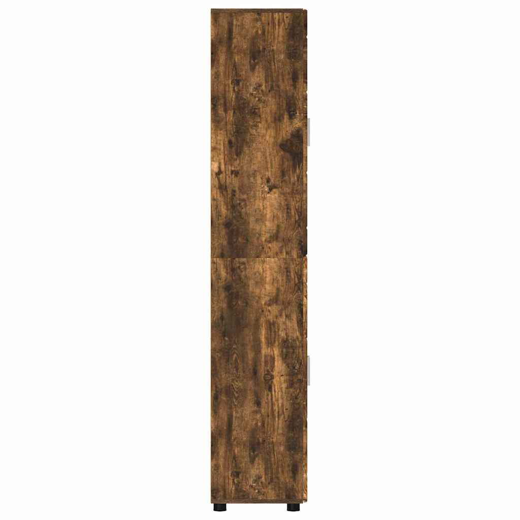 Highboard mit Regal FLORIN Geräucherte Eiche 60 x 35 x 182 cm