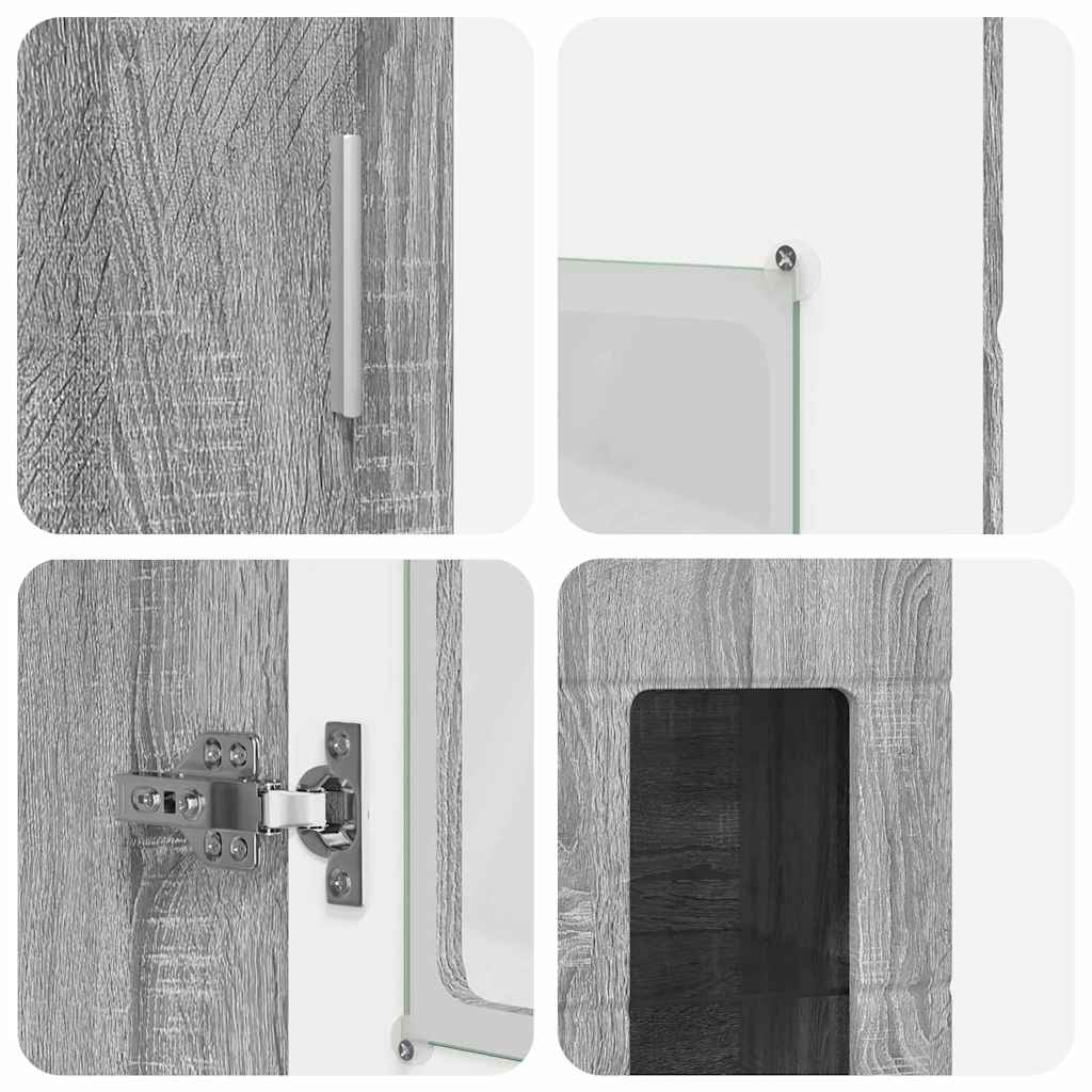 Highboard FLORIN Graues Sonoma 60 x 35 x 182 cm Holzwerkstoff