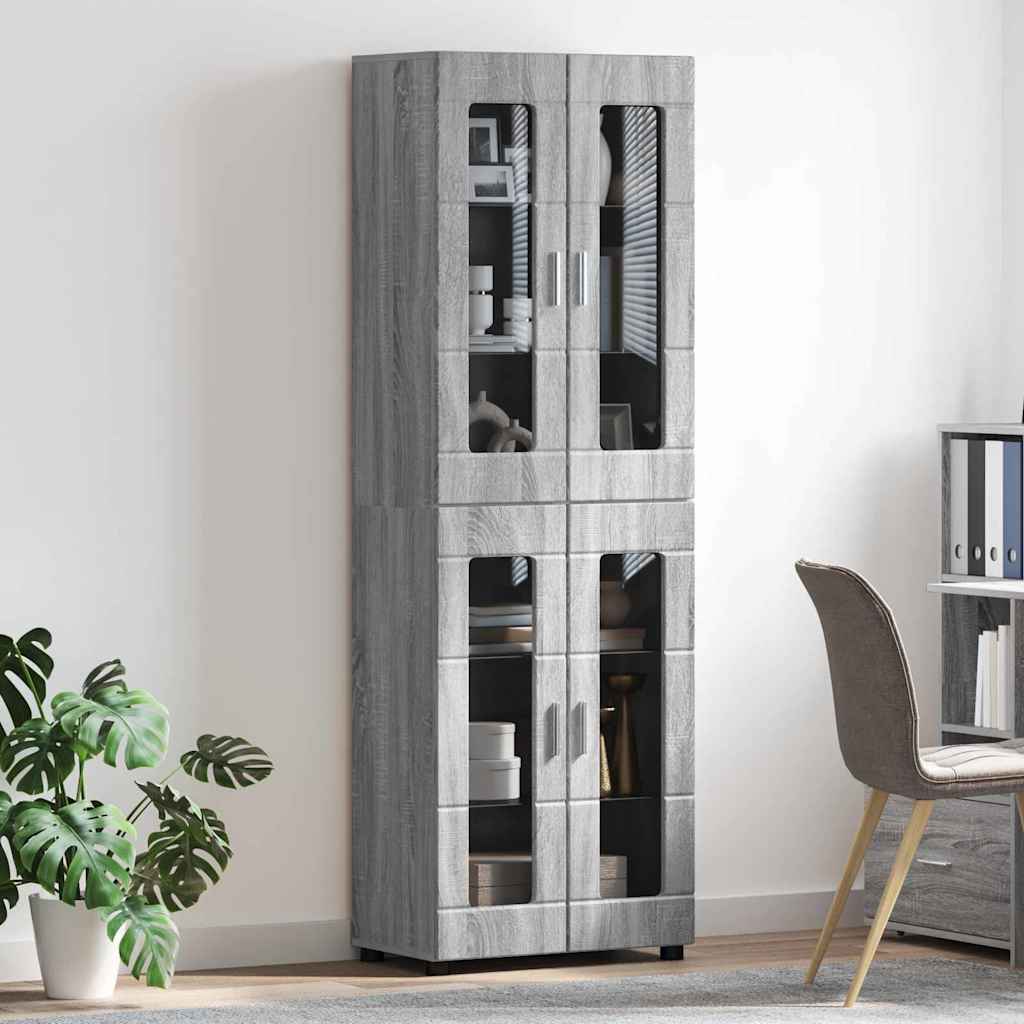 Highboard FLORIN Graues Sonoma 60 x 35 x 182 cm Holzwerkstoff