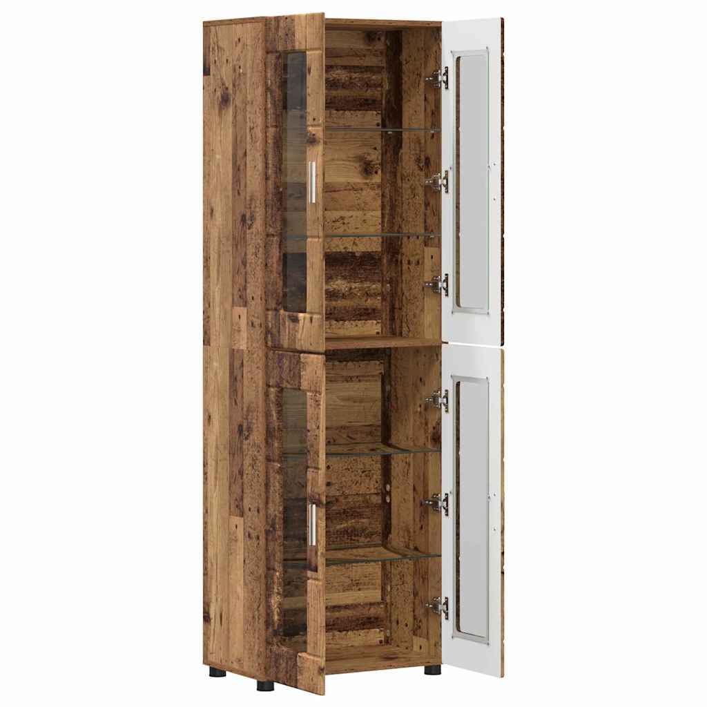 Highboard mit Tür FLORIN Altholz 60 x 35 x 182 cm Holzwerkstoff
