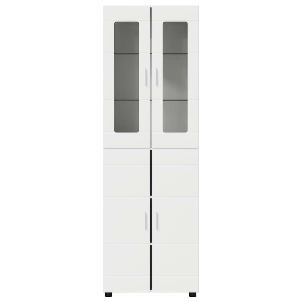 Highboard mit Regal FLORIN Weiß 60 x 35 x 182 cm Holzwerkstoff