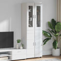 Highboard FLORIN Hochglanz Weiß 60 x 35 x 182 cm Holzwerkstoff