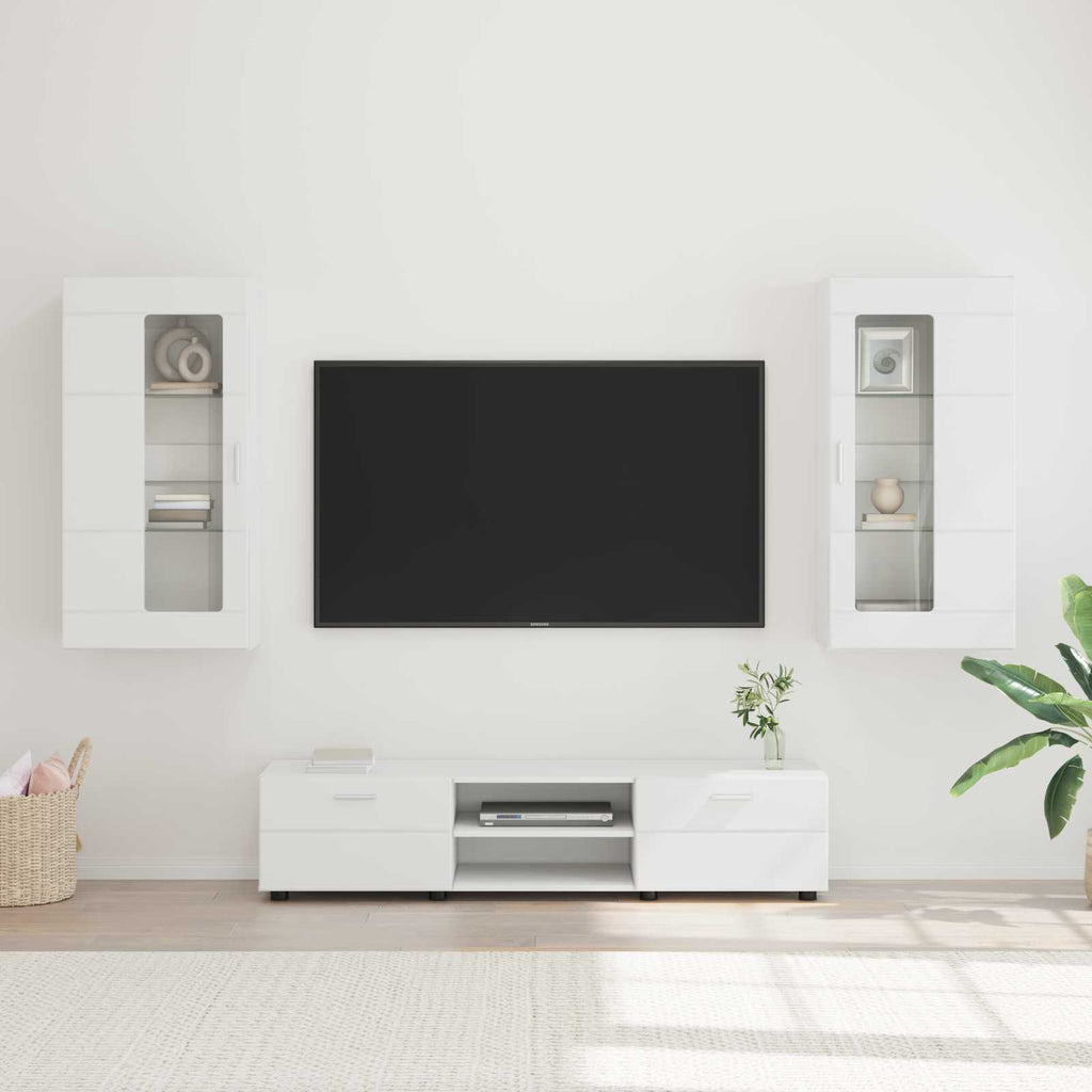 TV-Schrankset mit Schubladen FLORIN 3 pcs Weiß Holzwerkstoff