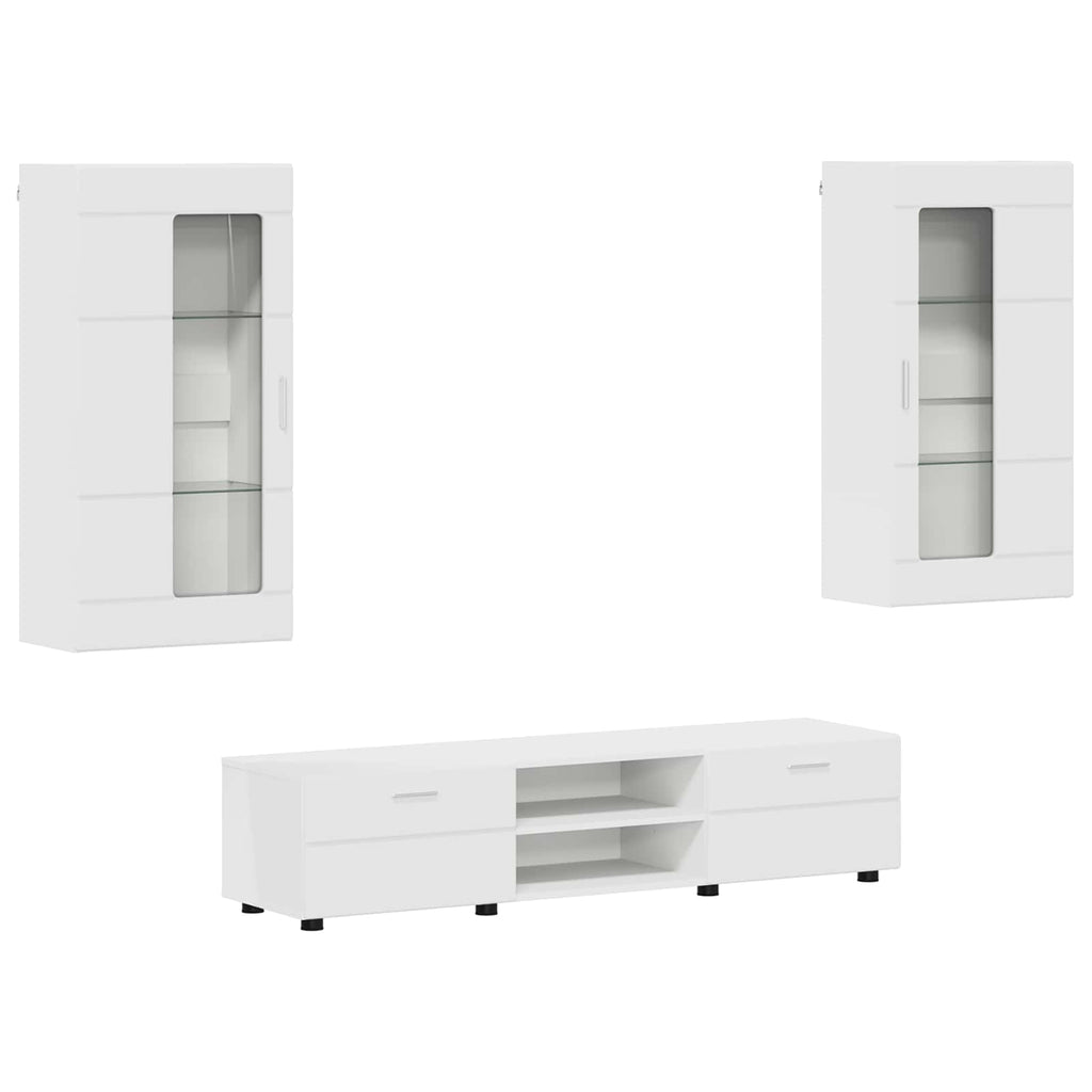 TV-Schrankset mit Schubladen FLORIN 3 pcs Weiß Holzwerkstoff