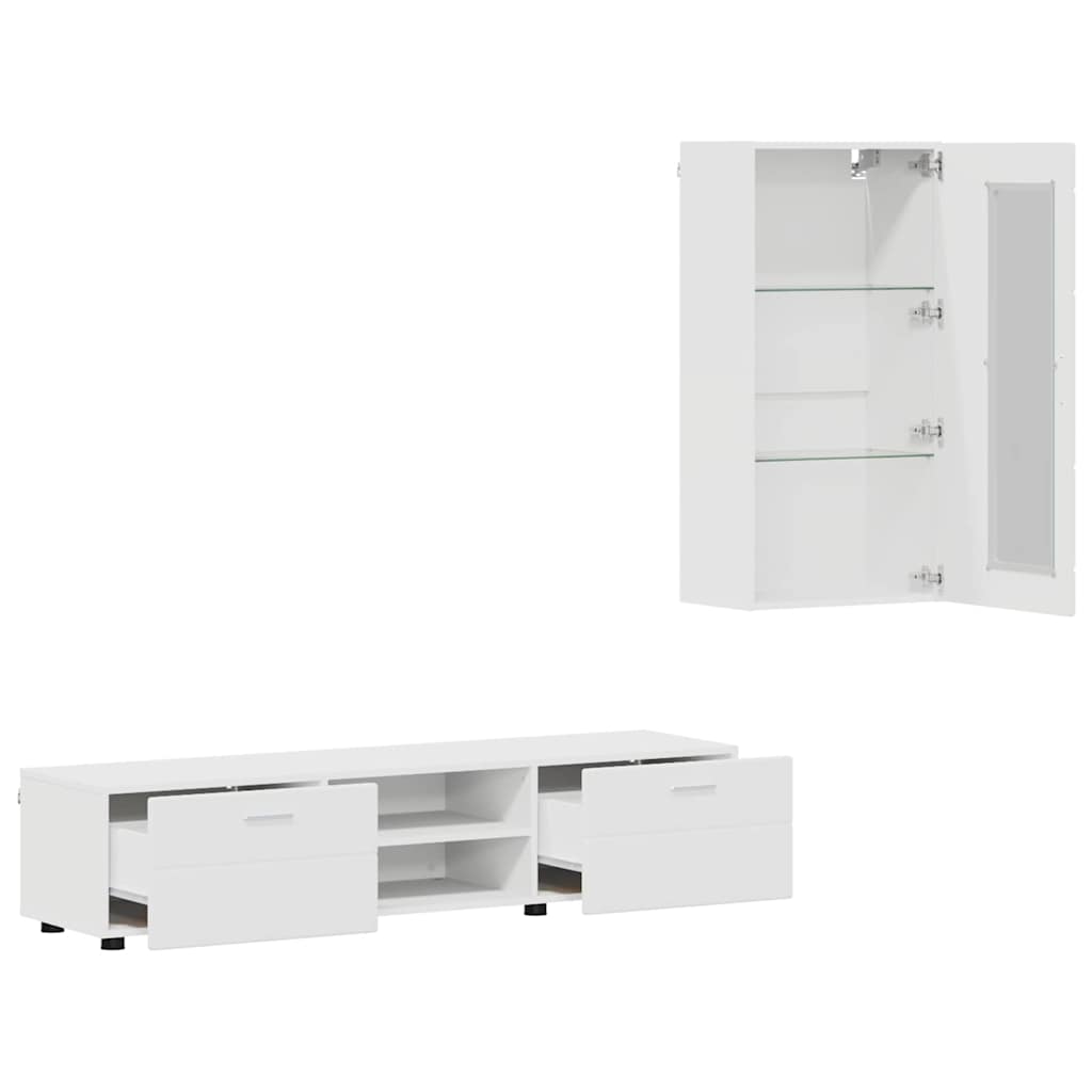 TV-Schrankset mit Schubladen FLORIN 3 pcs Weiß Holzwerkstoff