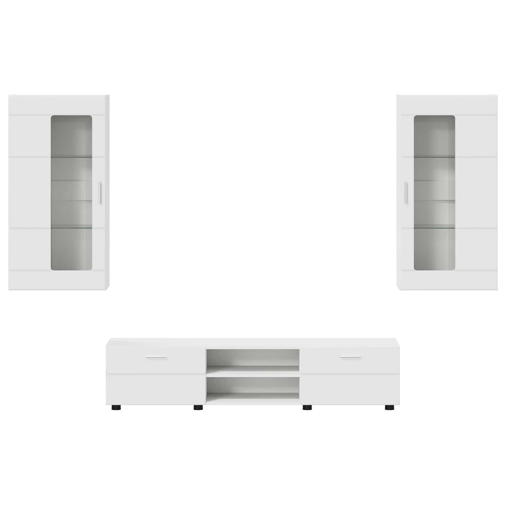 TV-Schrankset mit Schubladen FLORIN 3 pcs Weiß Holzwerkstoff