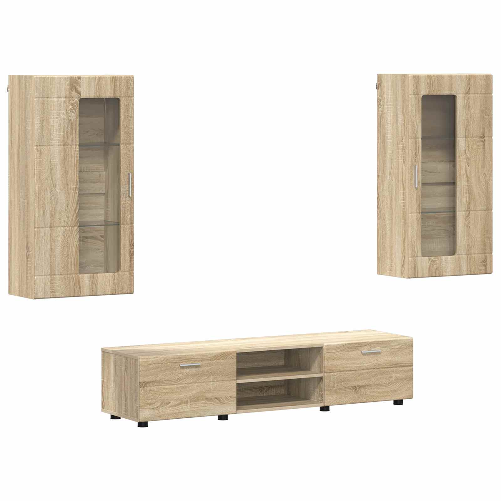 TV-Schrankset mit Regal FLORIN 3 pcs Sonoma-Eiche Holzwerkstoff