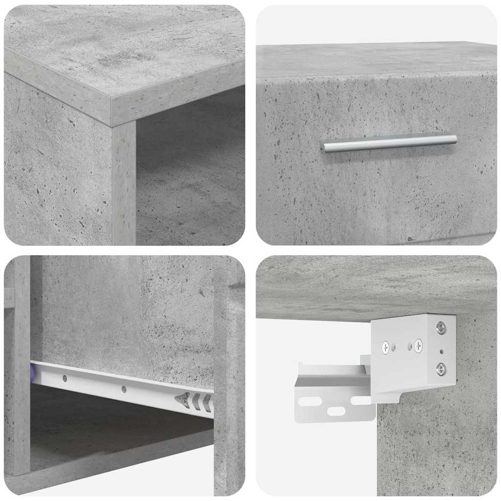 TV-Schrankset mit Regal FLORIN 3 pcs Beton Grau Holzwerkstoff