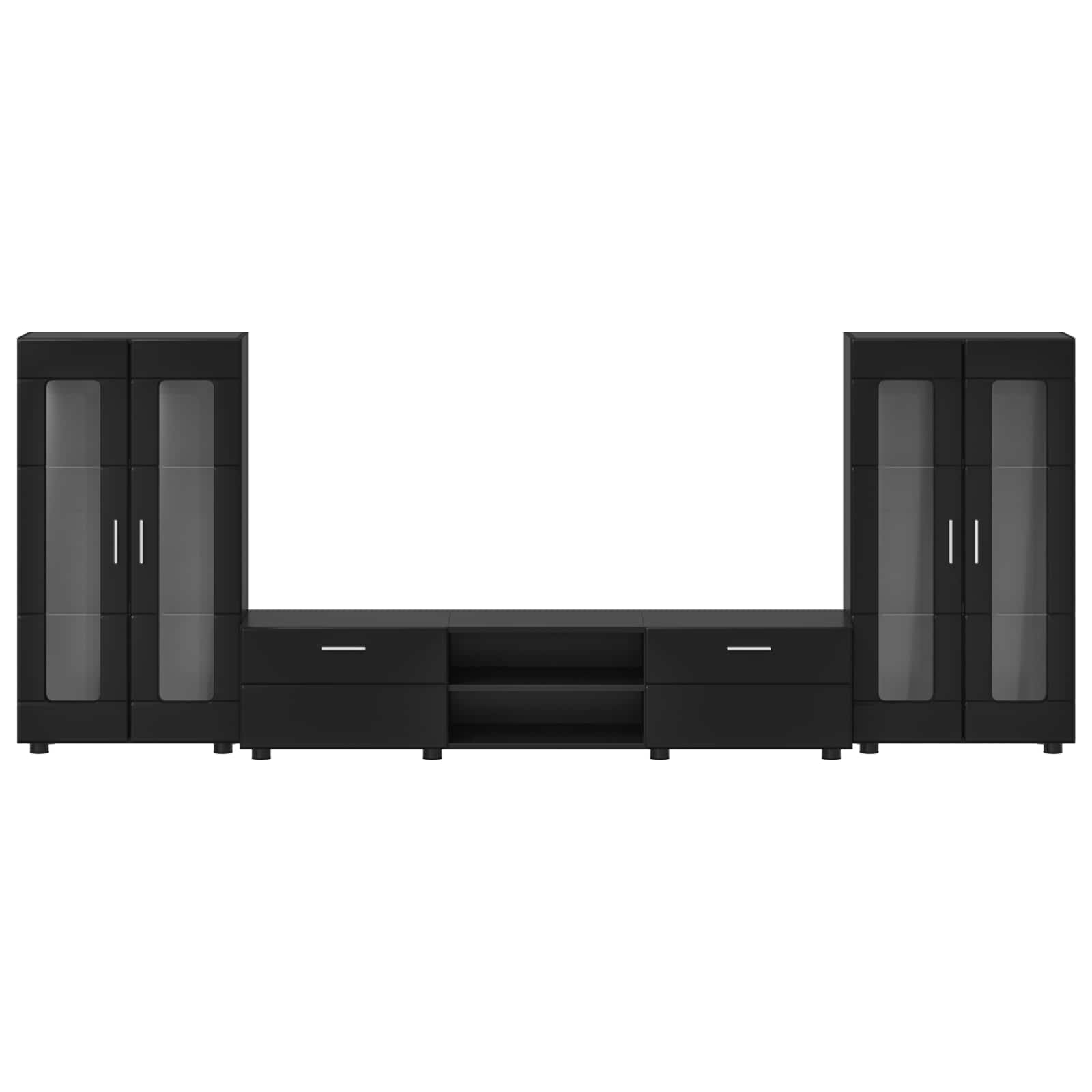 TV-Schrankset mit Schubladen FLORIN 3 pcs Schwarz Holzwerkstoff