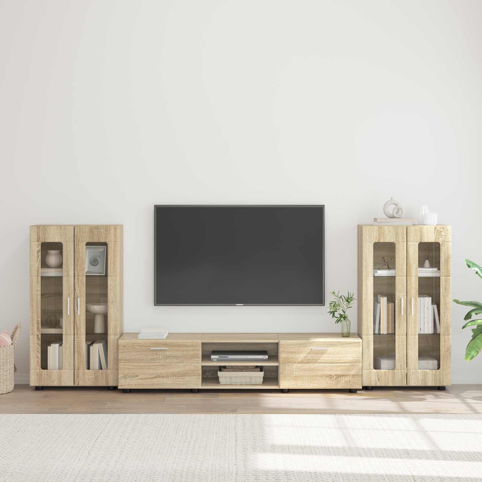 TV-Schrankset mit Regal FLORIN 3 pcs Sonoma-Eiche Holzwerkstoff
