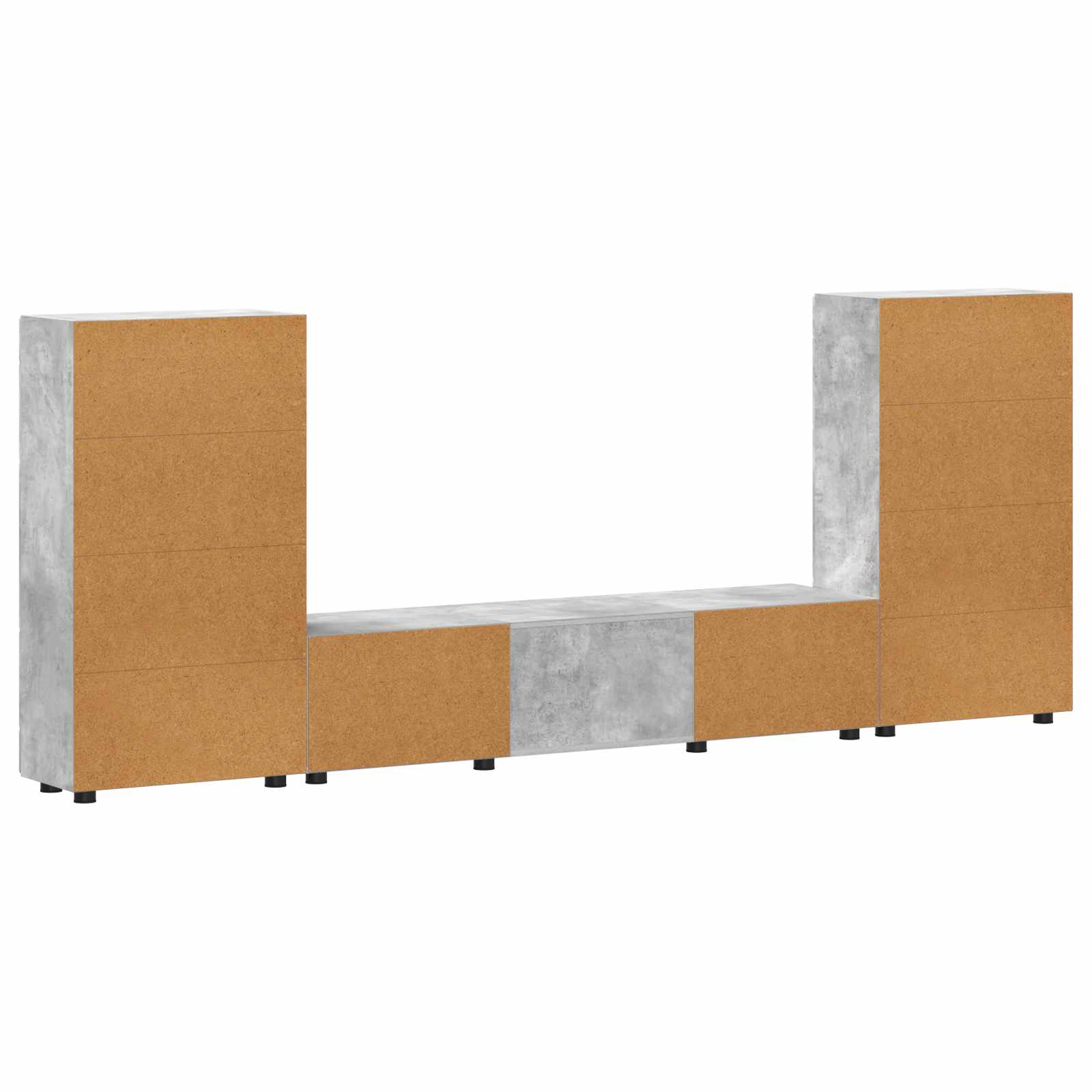 TV-Schrankset mit Regal FLORIN 3 pcs Beton Grau Holzwerkstoff