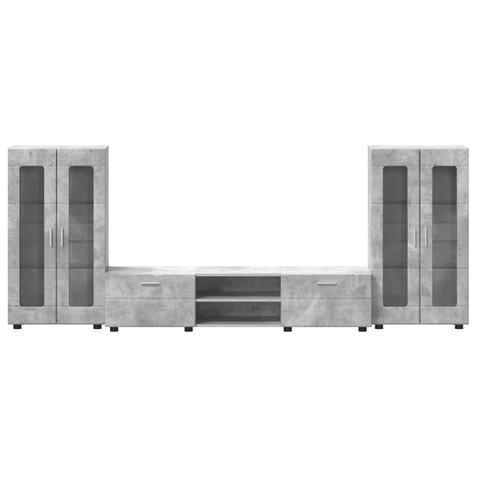 TV-Schrankset mit Regal FLORIN 3 pcs Beton Grau Holzwerkstoff