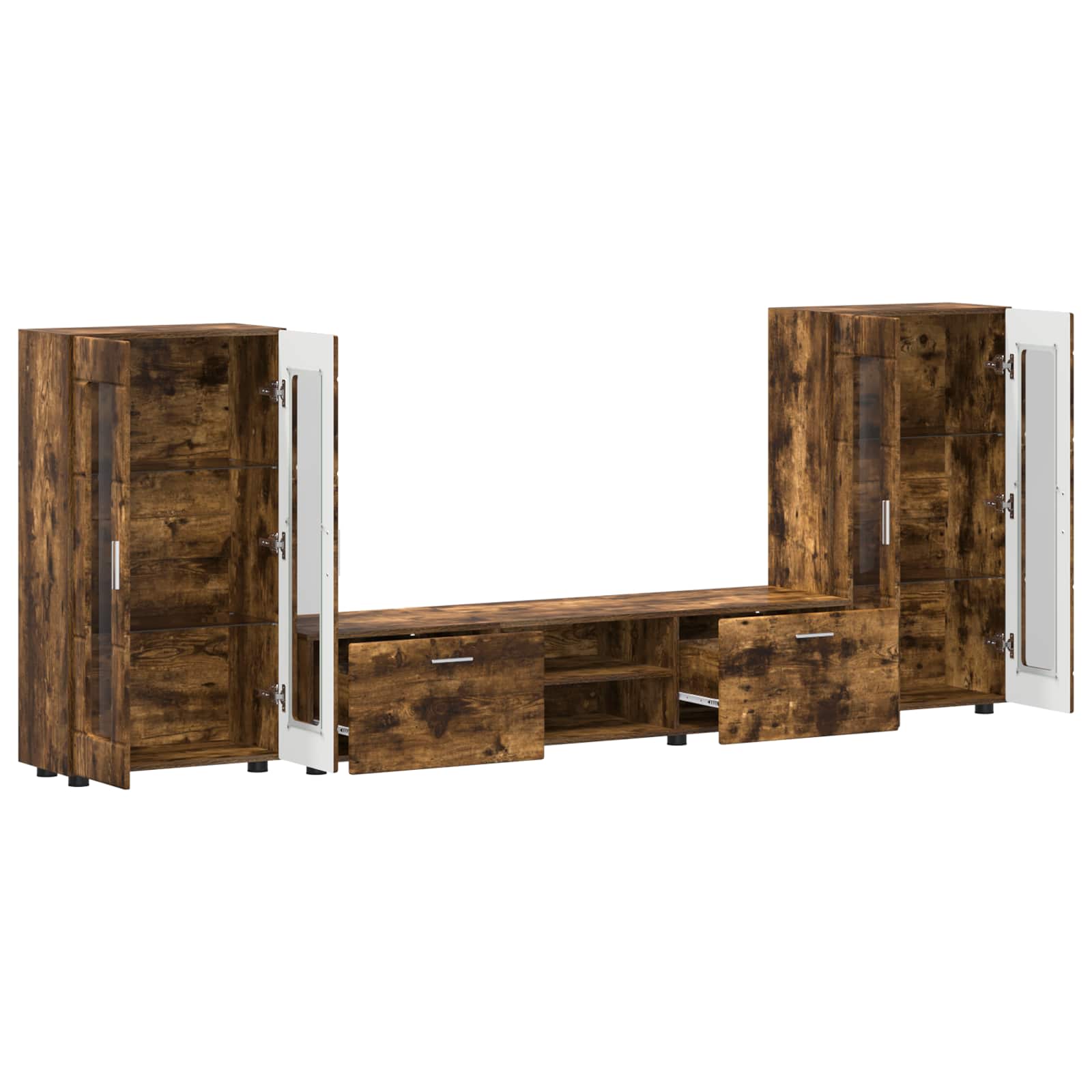 TV-Schrankset FLORIN 3 pcs Geräucherte Eiche Holzwerkstoff