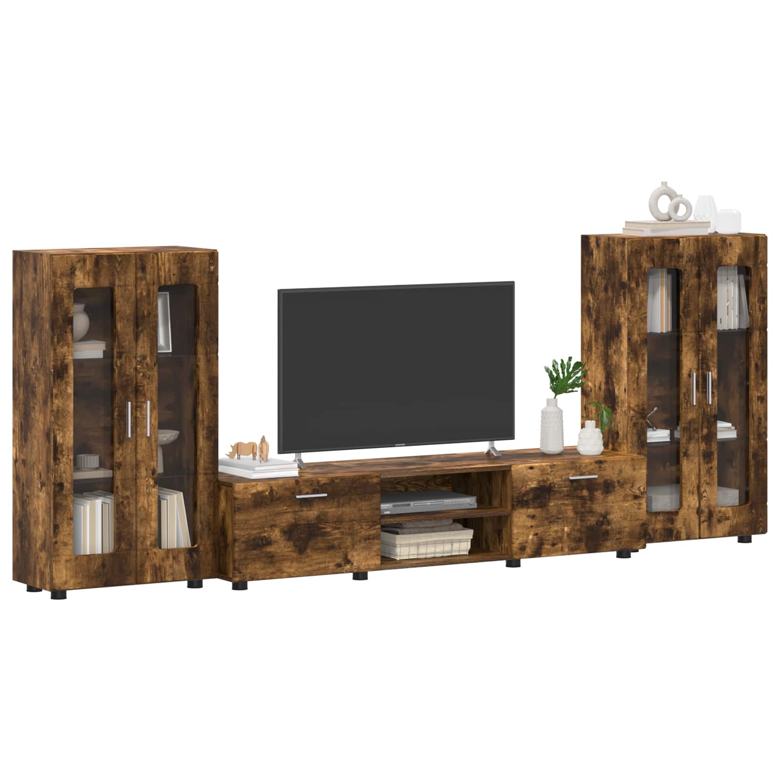 TV-Schrankset FLORIN 3 pcs Geräucherte Eiche Holzwerkstoff