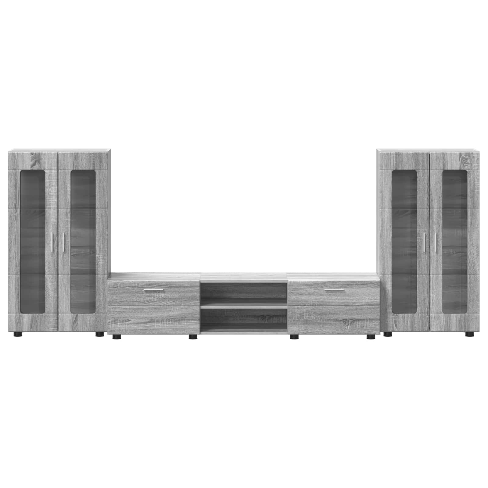 TV-Schrankset mit Tür FLORIN 3 pcs Graues Sonoma Holzwerkstoff