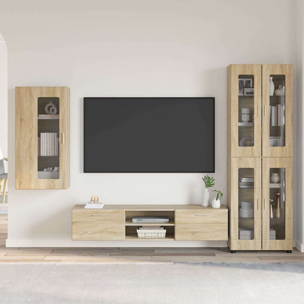 TV-Schrankset mit Regal FLORIN 3 pcs Sonoma-Eiche Holzwerkstoff