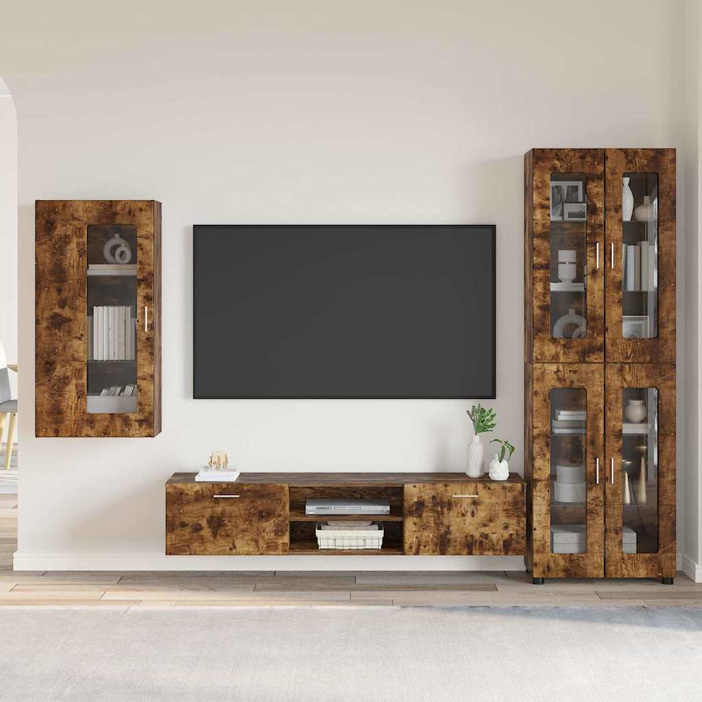 TV-Schrankset FLORIN 3 pcs Geräucherte Eiche Holzwerkstoff