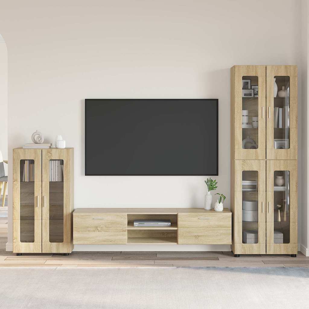 TV-Schrankset mit Regal FLORIN 3 pcs Sonoma-Eiche Holzwerkstoff