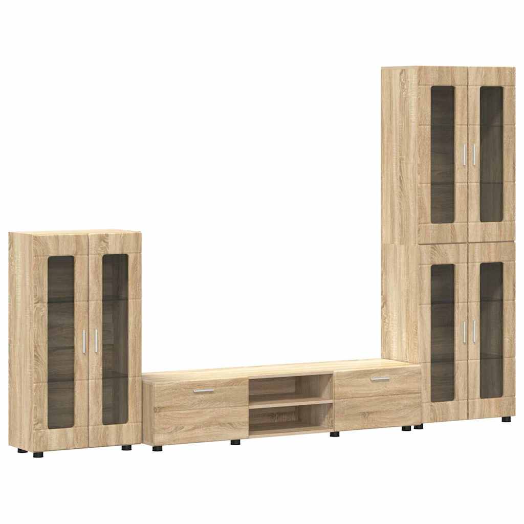 TV-Schrankset mit Regal FLORIN 3 pcs Sonoma-Eiche Holzwerkstoff