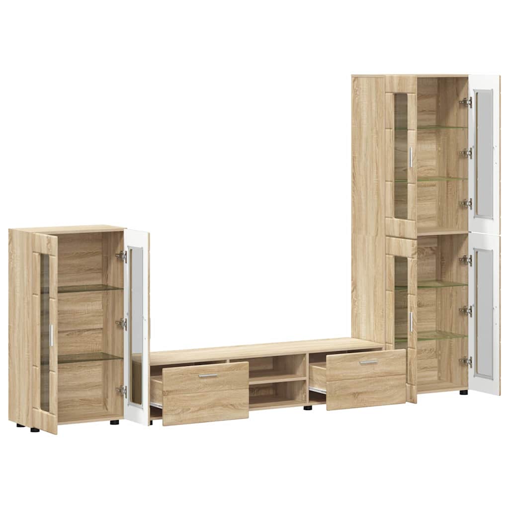 TV-Schrankset mit Regal FLORIN 3 pcs Sonoma-Eiche Holzwerkstoff