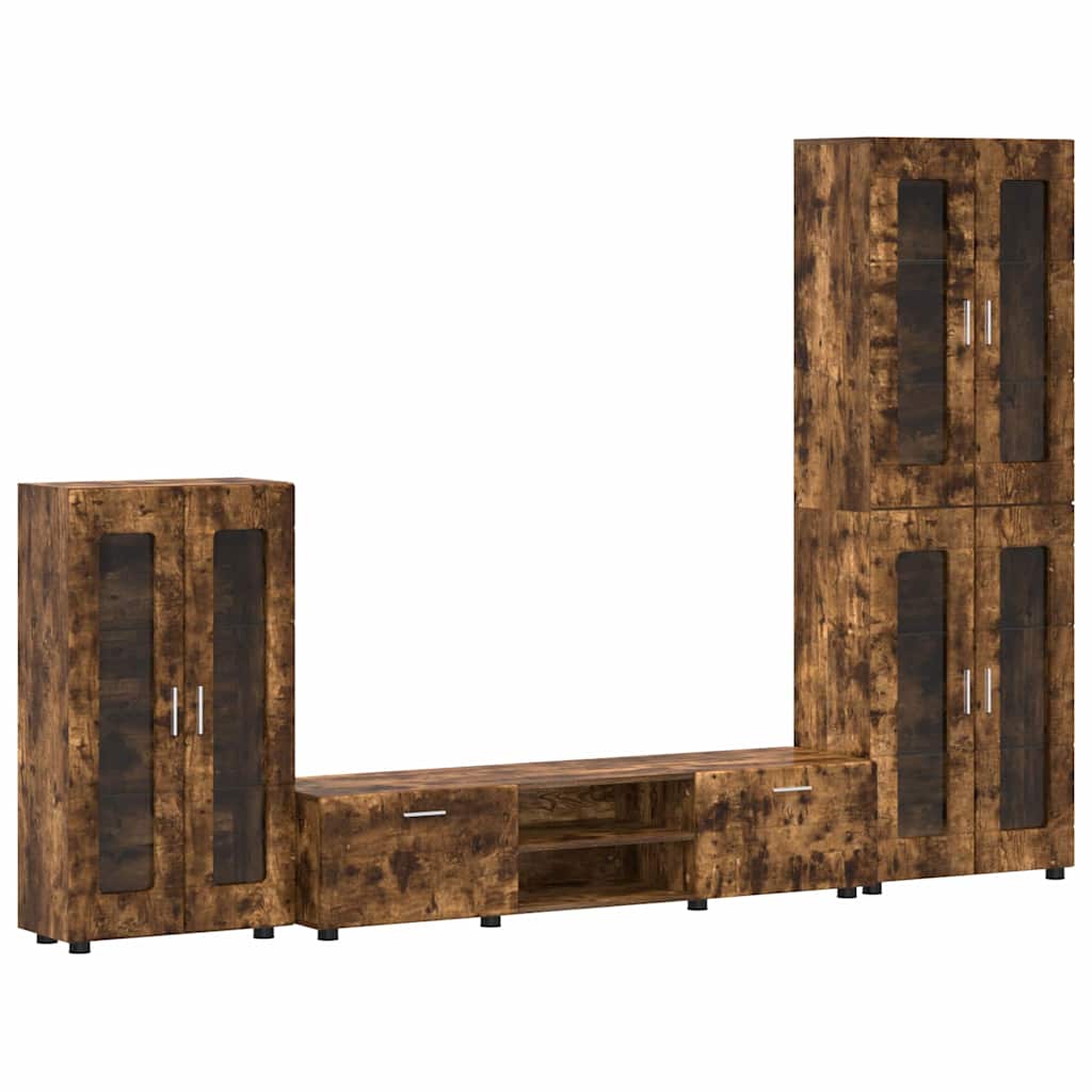 TV-Schrankset FLORIN 3 pcs Geräucherte Eiche Holzwerkstoff