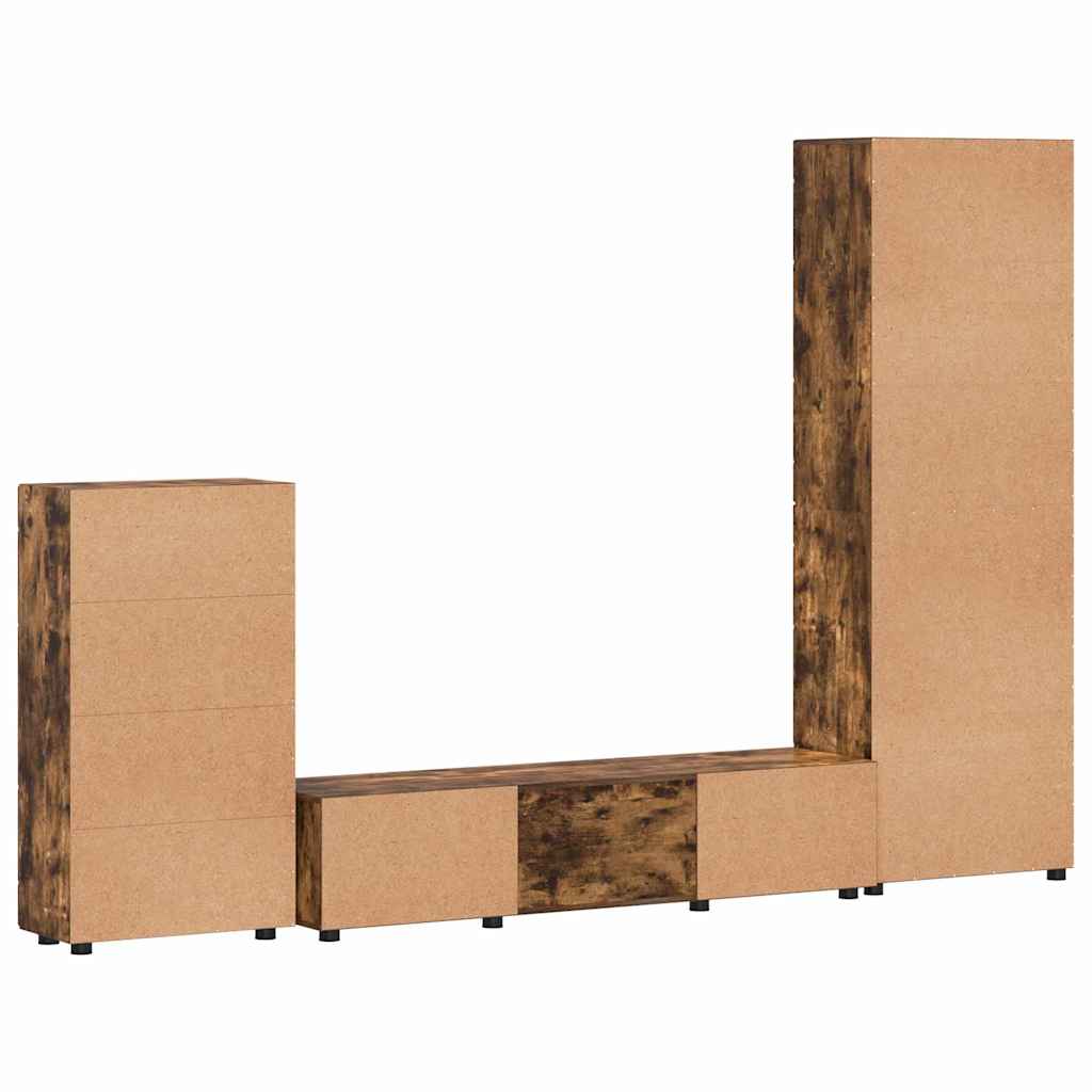 TV-Schrankset FLORIN 3 pcs Geräucherte Eiche Holzwerkstoff
