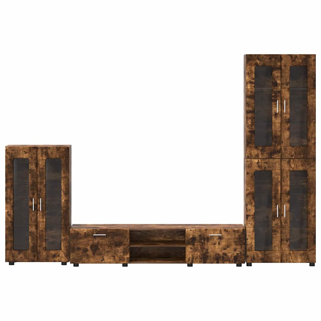 TV-Schrankset FLORIN 3 pcs Geräucherte Eiche Holzwerkstoff
